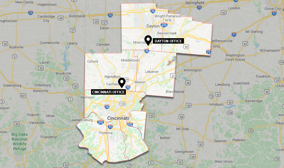 Service Map Locations in Ohio and Kentucky